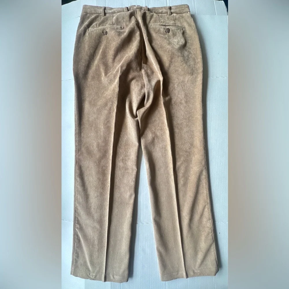Peter Millar Pants Men 34x31 Brown Nanoluxe Corduroy Flat Front‎ Casual Normcore